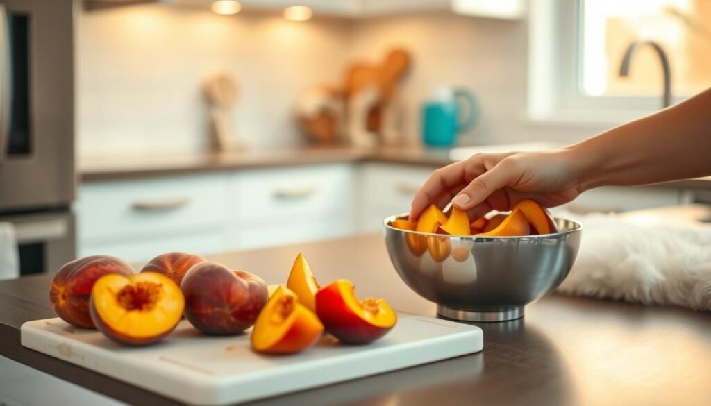 preparing peaches for dogs